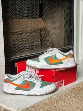 Nike Dunk Low White Green Orange Sneakers Ny x Ny